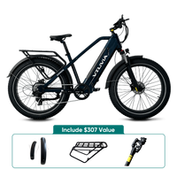 Blue VTUVIA Gemini dual-battery electric bike outdoor side view