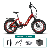 VTUVIA SX20 red folding electric bike feature graphic