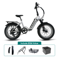 VTUVIA SX20 silver folding electric bike feature graphic