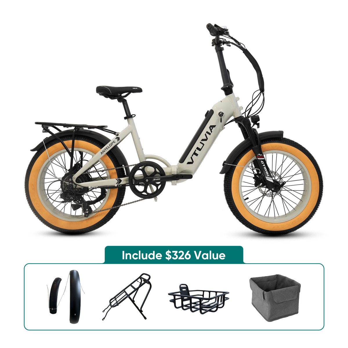 VTUVIA SX20 white folding electric bike product view