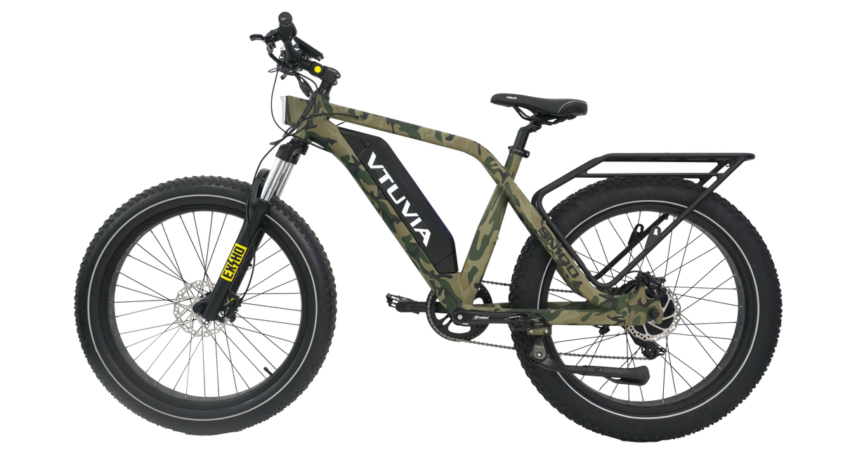 VTUVIA SN100 fat-tire hunting electric bike in camo, side view