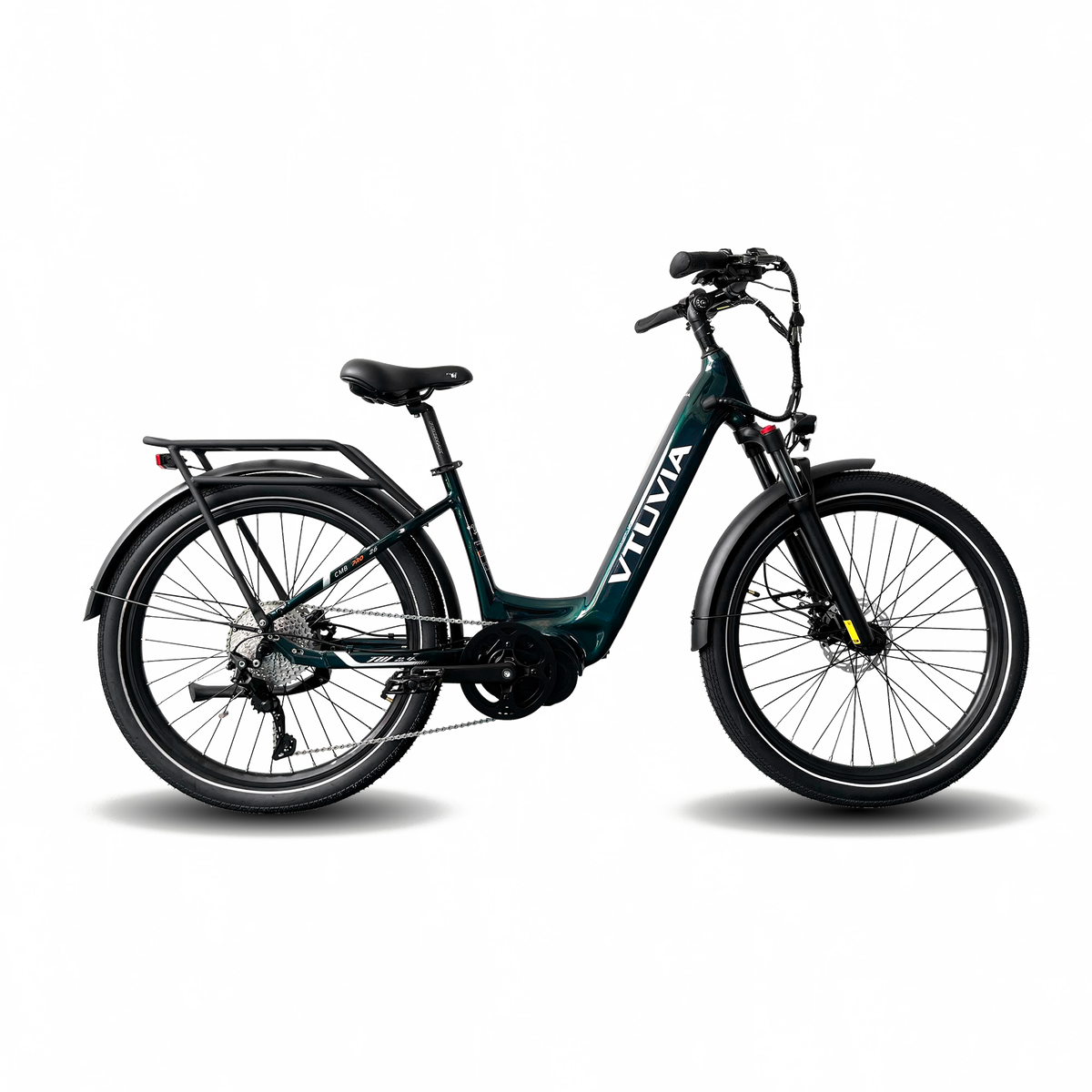VTUVIA CMB Pro 8-speed mid-drive electric bike in dark blue