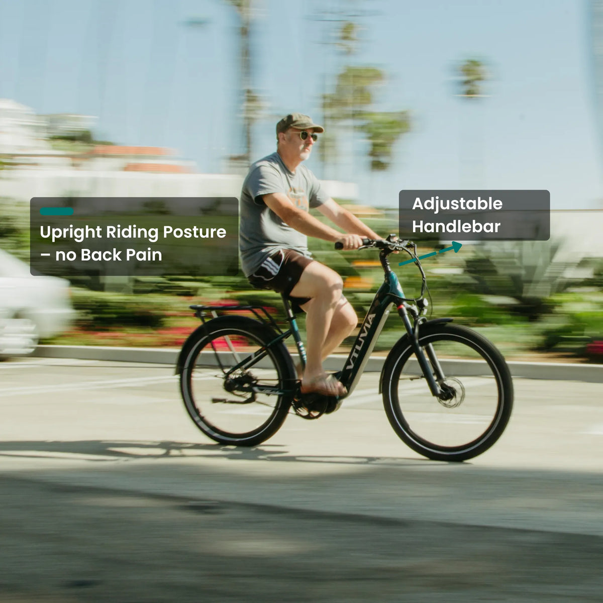 VTUVIA CMB Pro upright riding position