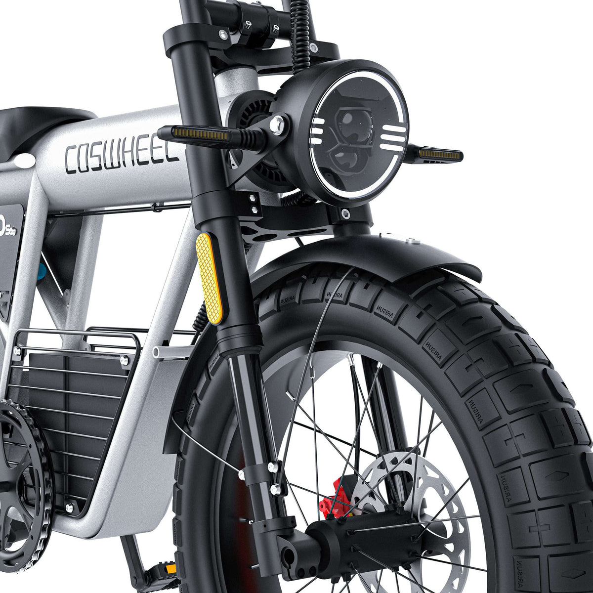 Coswheel CT20S wheel, tire, and suspension view