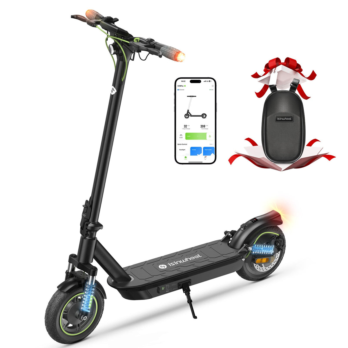 isinwheel S10 Pro Commuter Electric Scooter compact storage position