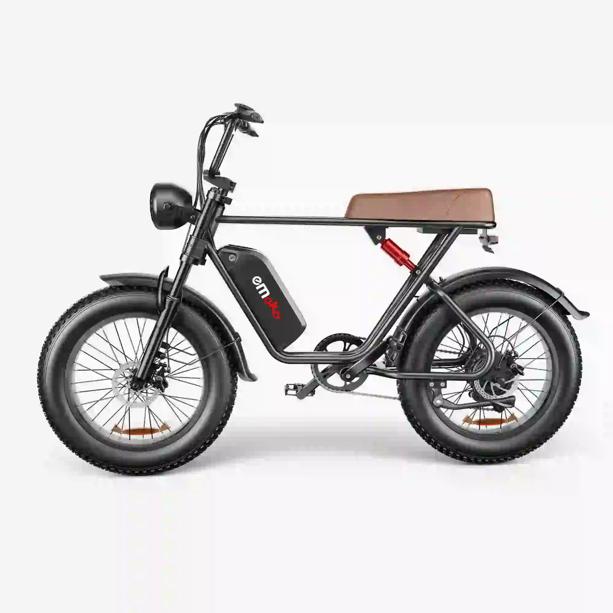 EMOKO C91 fat-tire electric bike with brown seat
