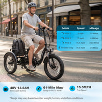 Hoverfly ET1 Folding Electric Trike | 500W, 60-Mile Claim — specification or detail view