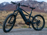 Velowave Forest XM Dark Blue Forest XM front suspension and wheel detail