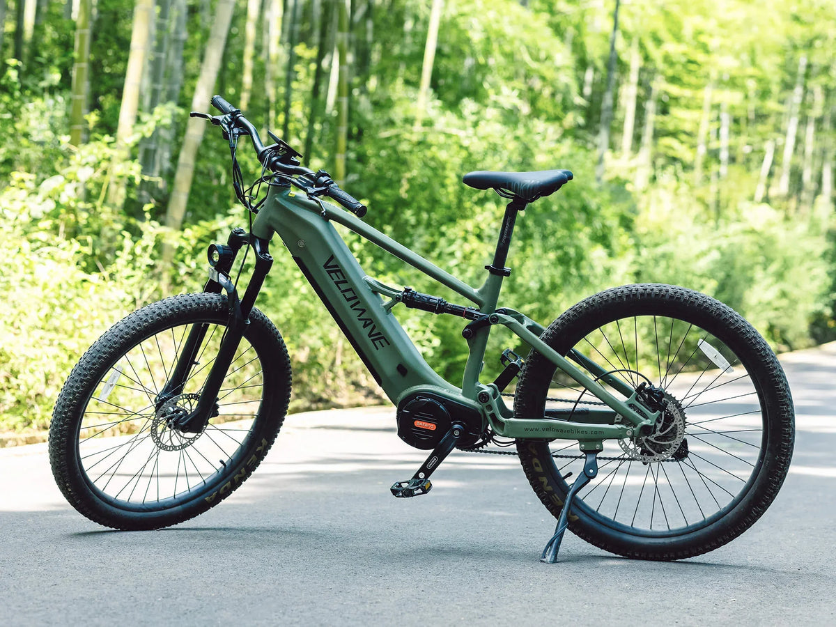 Velowave Forest XM Dark Green Forest XM in a wooded outdoor setting