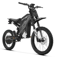 HappyRun G300 Pro 6500W peak motocross-format electric dirt bike: 50 mph top speed, 72V 30Ah battery, hydraulic 180/203mm disc brakes, inverted front fork, carbon steel frame, motocross-format tires, IPX5, off-road use only