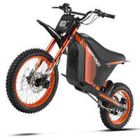 HappyRun G300 SE Ultra full-size mid-drive off-road electric dirt bike: 60V 6000W peak mid-drive motor, 240 Nm torque, 44 mph top speed, 1860Wh battery, hydraulic disc brakes, Pro-Grade Full Suspension, 17-inch front wheel, 31.9-inch seat, 350 lb max load