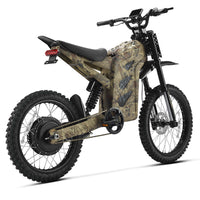 HappyRun G300 Pro 6500W peak motocross-format electric dirt bike: 50 mph top speed, 72V 30Ah battery, hydraulic 180/203mm disc brakes, inverted front fork, carbon steel frame, motocross-format tires, IPX5, off-road use only