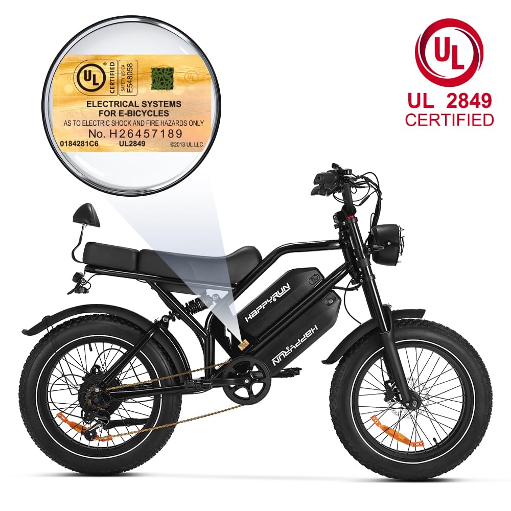 HappyRun G70 UL 2849 Certified Dual-Battery Cargo Electric Bike, official HappyRun product image 4