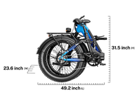 Heybike Horizon 24-inch full-suspension folding fat-tire e-bike: 750W (1400W peak) rear hub motor, 692Wh battery, 24x4 fat tires, hydraulic disc brakes, Shimano 7-speed, aluminum-alloy low-step folding frame, UL 2849 certified, four color options