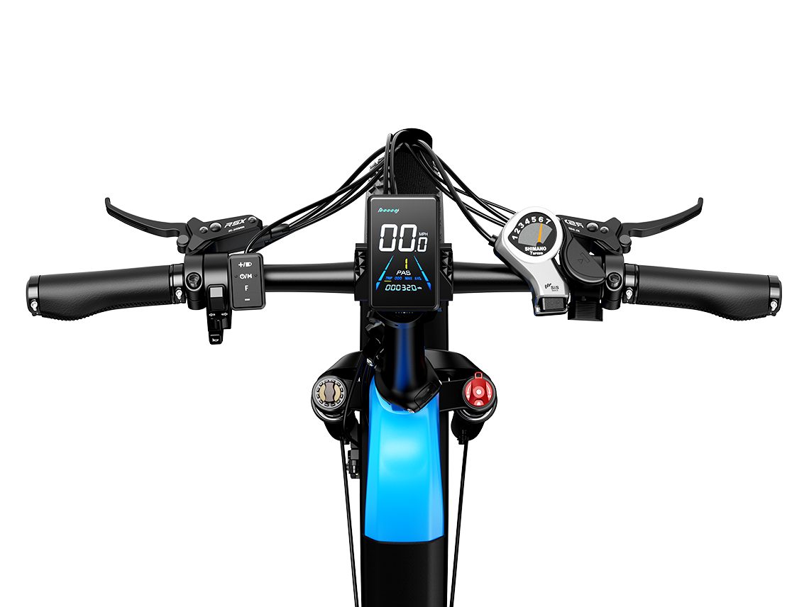 Heybike Horizon 24-inch full-suspension folding fat-tire e-bike: 750W (1400W peak) rear hub motor, 692Wh battery, 24x4 fat tires, hydraulic disc brakes, Shimano 7-speed, aluminum-alloy low-step folding frame, UL 2849 certified, four color options