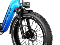 Heybike Horizon 24-inch full-suspension folding fat-tire e-bike: 750W (1400W peak) rear hub motor, 692Wh battery, 24x4 fat tires, hydraulic disc brakes, Shimano 7-speed, aluminum-alloy low-step folding frame, UL 2849 certified, four color options