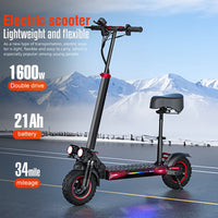 Freeboy J11 Plus seated electric scooter supplier graphic with 1600W, 21Ah and 34-mile claims