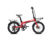Red ENVO Lynx 20 foldable electric bike in a studio profile view.