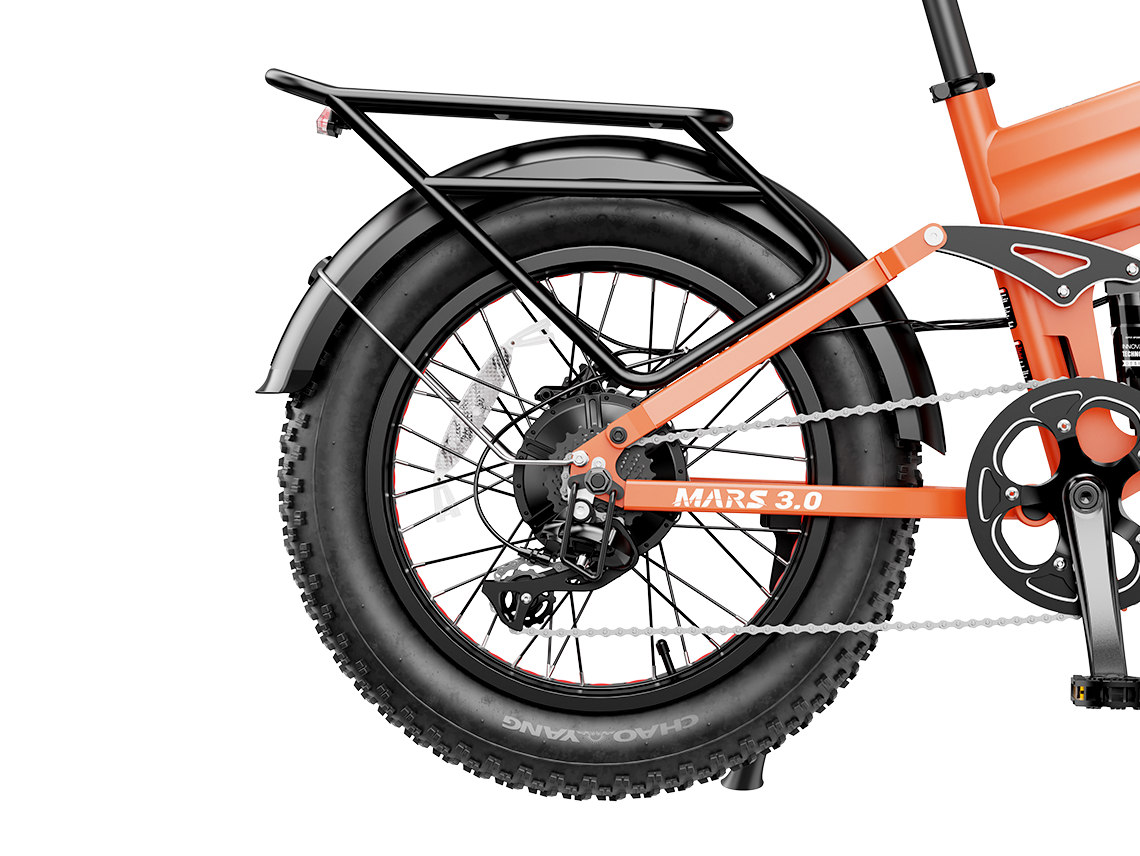 Heybike Mars 3.0 3.0-generation folding fat-tire e-bike: 750W (1400W peak) hub motor with 95 Nm torque, torque sensor PAS, 624Wh battery, 20x4 fat tires, hydraulic disc brakes, Horst Link rear suspension, NFC Tap and Go, integrated turn signals, Shimano Altus 8-speed, UL 2849