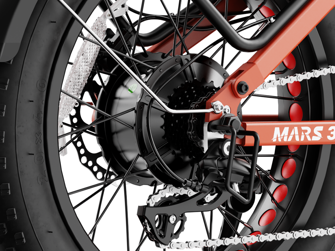 Heybike Mars 3.0 3.0-generation folding fat-tire e-bike: 750W (1400W peak) hub motor with 95 Nm torque, torque sensor PAS, 624Wh battery, 20x4 fat tires, hydraulic disc brakes, Horst Link rear suspension, NFC Tap and Go, integrated turn signals, Shimano Altus 8-speed, UL 2849