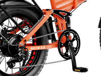 Heybike Mars 3.0 3.0-generation folding fat-tire e-bike: 750W (1400W peak) hub motor with 95 Nm torque, torque sensor PAS, 624Wh battery, 20x4 fat tires, hydraulic disc brakes, Horst Link rear suspension, NFC Tap and Go, integrated turn signals, Shimano Altus 8-speed, UL 2849