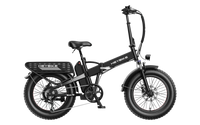 Heybike Mars 2.0 folding fat-tire commuter e-bike with 20 by 4 inch fat tires, 750W or 1000W rear hub motor, 600Wh removable battery, spring fork, 7-speed Shimano, rear rack, UL 2849 certified, four-color option matrix