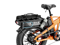 Heybike Mars 2.0 folding fat-tire commuter e-bike with 20 by 4 inch fat tires, 750W or 1000W rear hub motor, 600Wh removable battery, spring fork, 7-speed Shimano, rear rack, UL 2849 certified, four-color option matrix