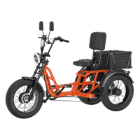 Rear three-quarter studio view of the Gray Meet One Tour 2.0 showing the dual rear motors, the differential rear axle, and the rear cargo basket