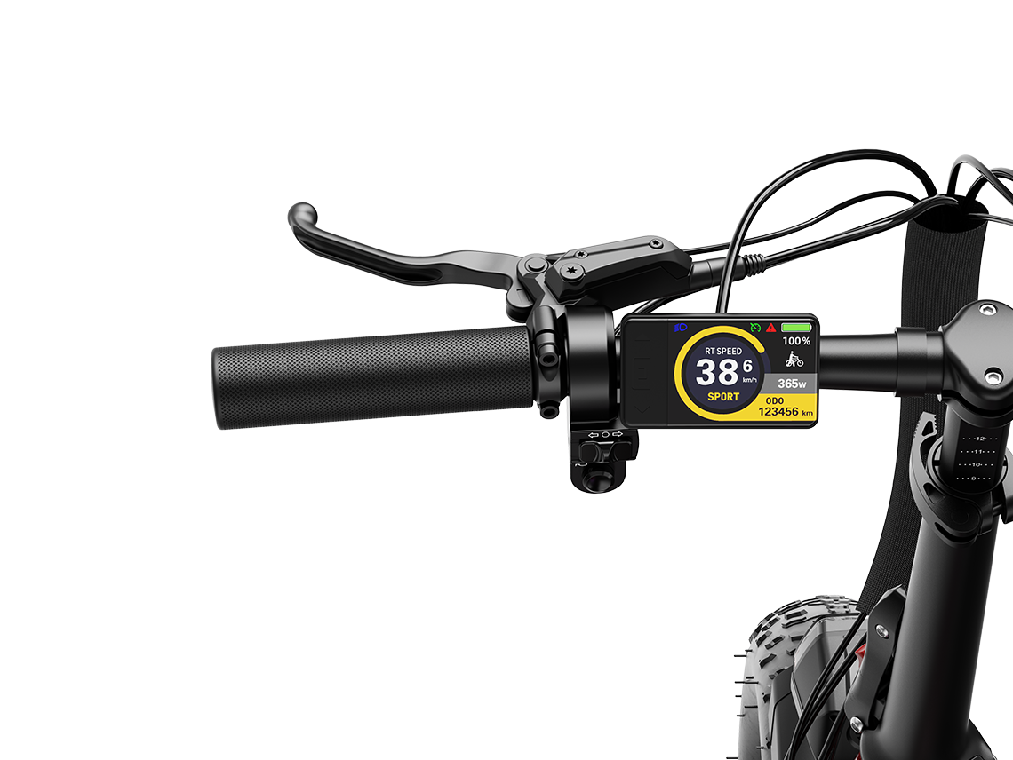 Heybike Ranger 3.0 Pro folding fat-tire electric bike with 750W rated rear-hub motor, KENDA 20 by 4 inch fat tires with puncture protection, hydraulic disc brakes, Shimano Altus 8-speed gearing, hydroformed aluminum folding frame, hydraulic front suspension, TFT color display, NFC Tap & Go unlocking, integrated turn signals, available in Ruby Red, Sapphire Blue, or Emerald Green