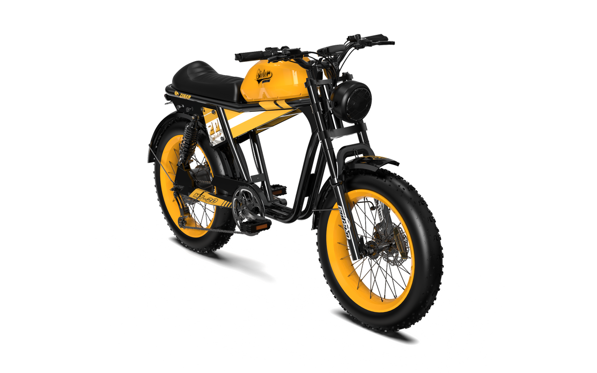 QIOLOR Tiger RE retro electric bike in tiger yellow