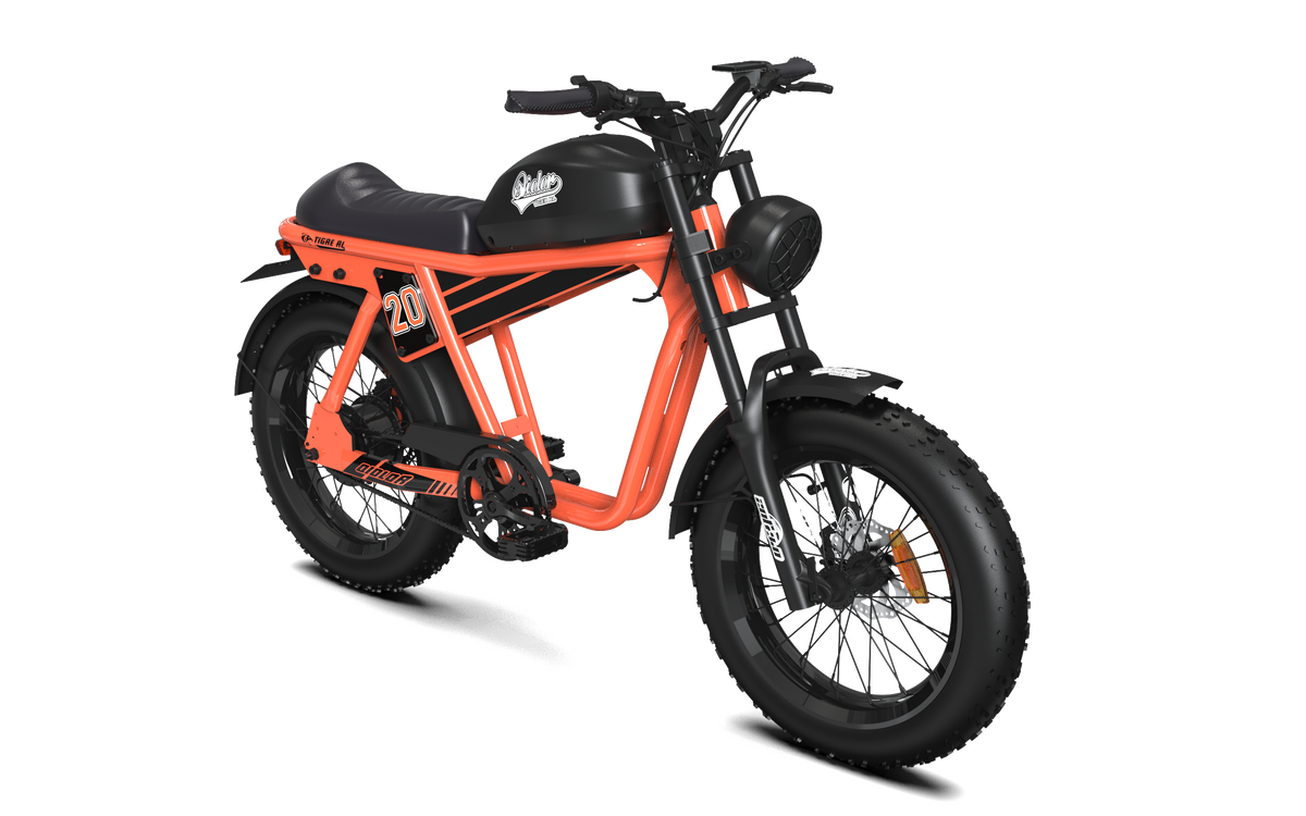 QIOLOR Tiger RL cruiser electric bike in orange