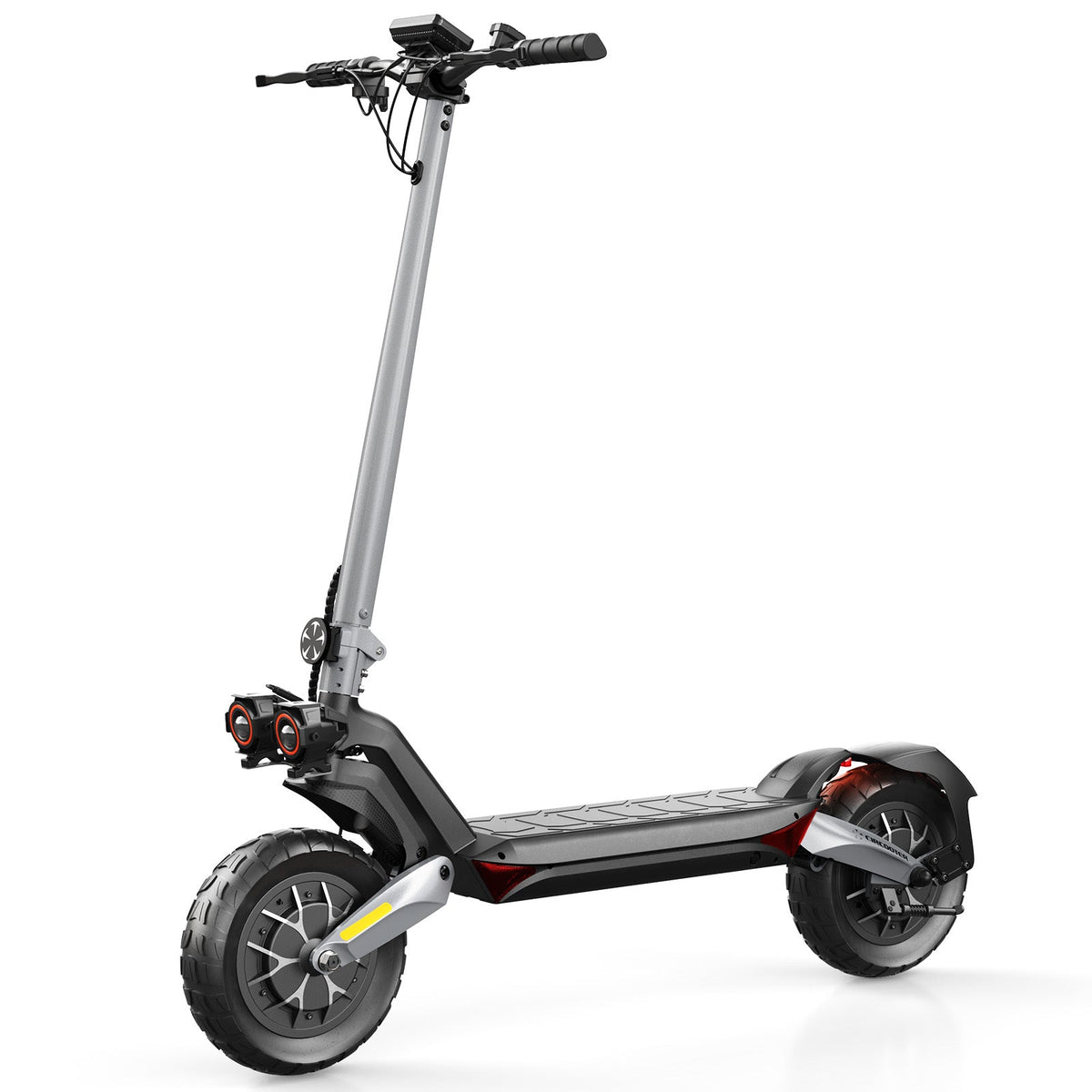 Circooter Raptor Pro 1600W dual-motor off-road electric scooter: 28 mph, 31-mile range, 11-inch pneumatic off-road tires, dual suspension, EABS plus dual disc brakes, UL 2272 SGS certified, IPX4, 63 lb, 330 lb max load