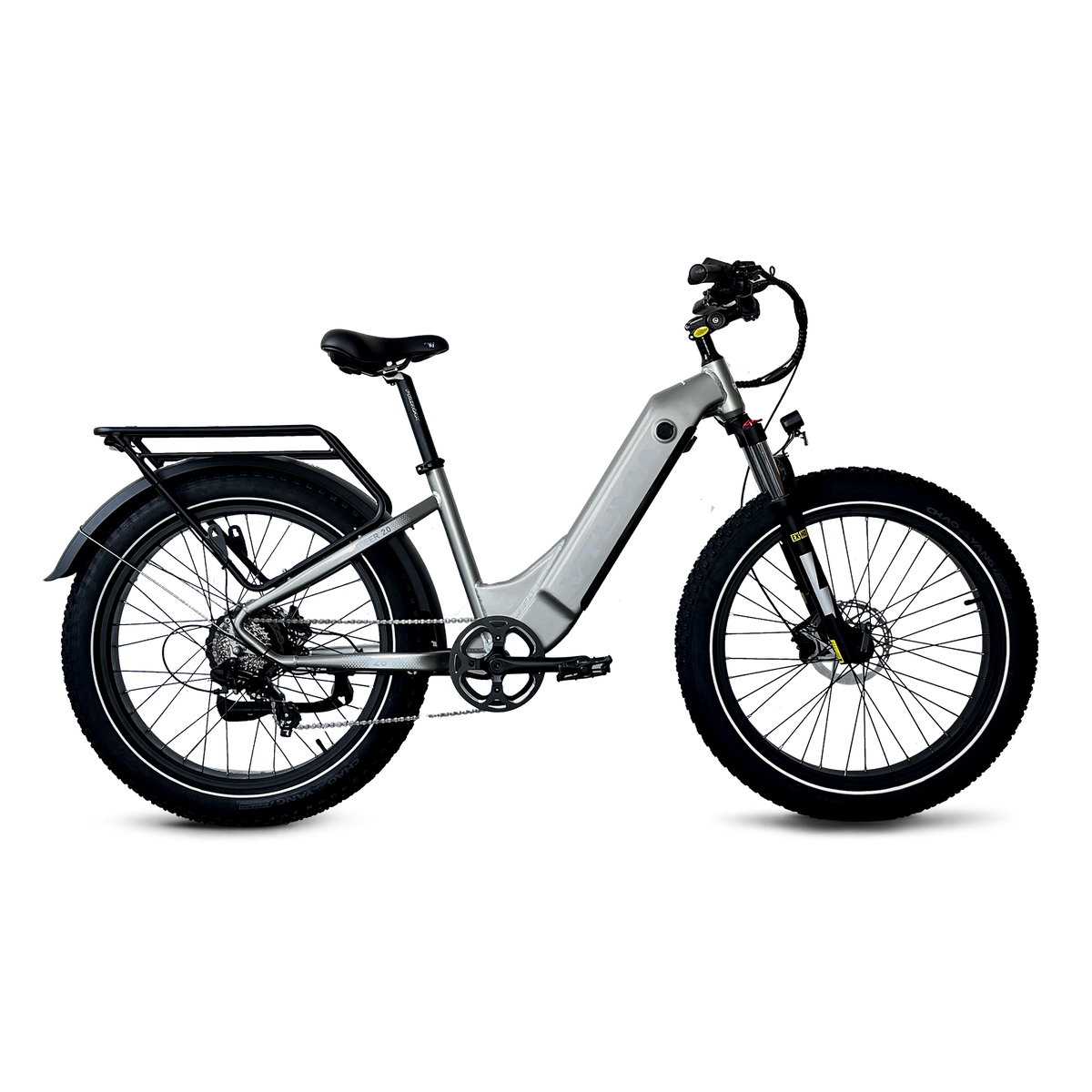 VTUVIA Reindeer 2.0 step-through fat-tire electric bike in silver