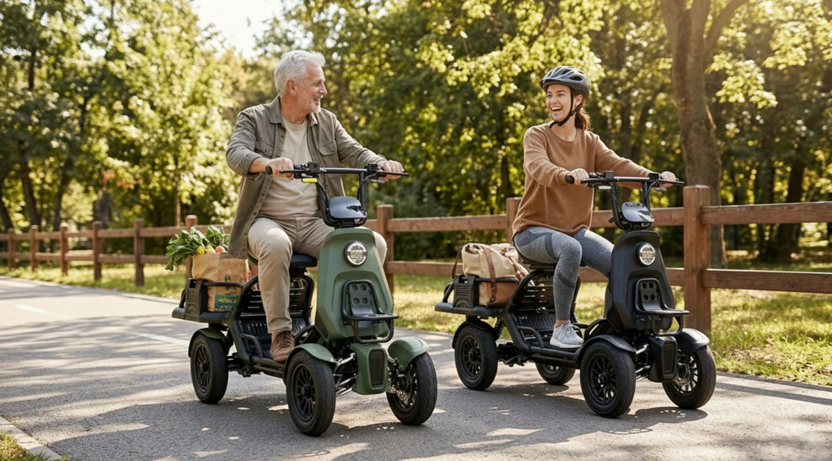 EUNORAU S500 Utility Vehicle with adjustable rider seat and rear cargo area