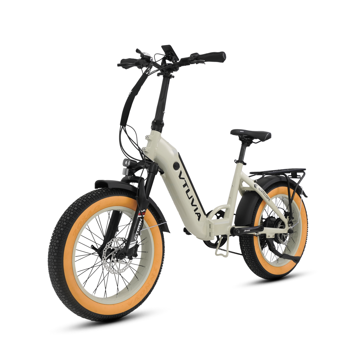 VTUVIA SX20 white folding e-bike front angle