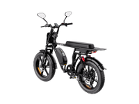 Heybike Saturn moped-style commuter e-bike: 52V 1000W continuous / 1800W peak hub motor, 95 Nm torque, single or dual-battery configuration, hydraulic disc brakes, full suspension with 140 mm front travel, turn signals, TFT color display, UL 2849 certified