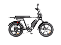 Heybike Saturn moped-style commuter e-bike: 52V 1000W continuous / 1800W peak hub motor, 95 Nm torque, single or dual-battery configuration, hydraulic disc brakes, full suspension with 140 mm front travel, turn signals, TFT color display, UL 2849 certified