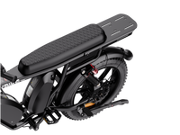 Heybike Saturn moped-style commuter e-bike: 52V 1000W continuous / 1800W peak hub motor, 95 Nm torque, single or dual-battery configuration, hydraulic disc brakes, full suspension with 140 mm front travel, turn signals, TFT color display, UL 2849 certified