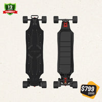OMW Lancer electric skateboard black 105mm setup