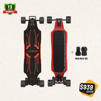 OMW Lancer electric skateboard red 105mm and 125mm 2-in-1