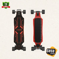 OMW Lancer electric skateboard red 125mm package