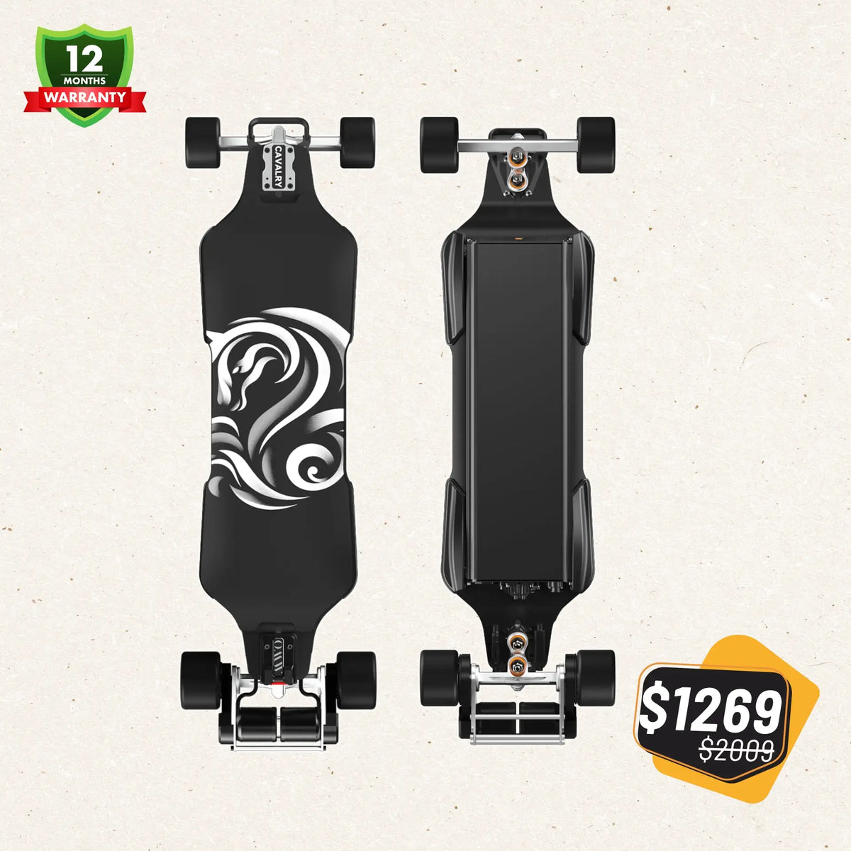 OMW Cavalry electric skateboard 125mm wheel setup