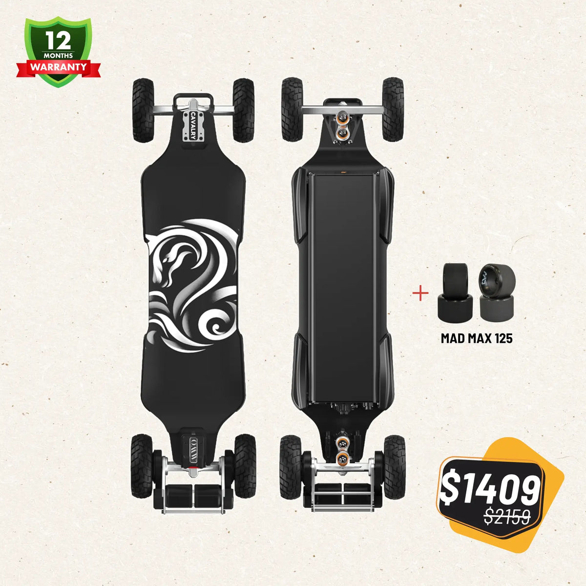 OMW Cavalry electric skateboard 175mm and 125mm 2-in-1 package