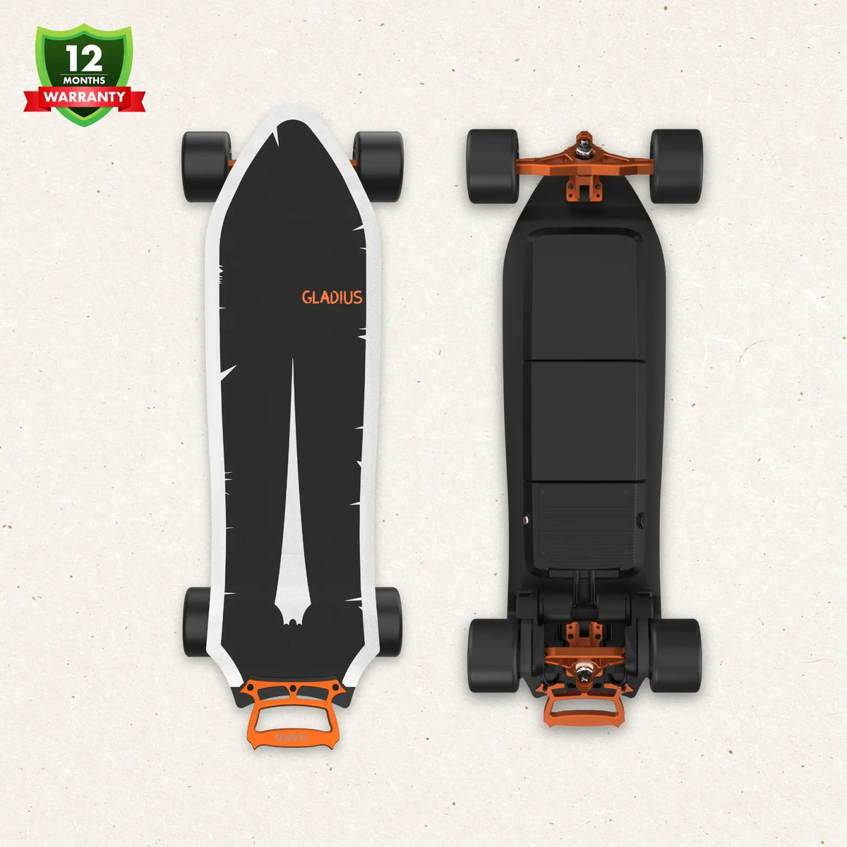 OMW Gladius electric skateboard 92mm wheel detail