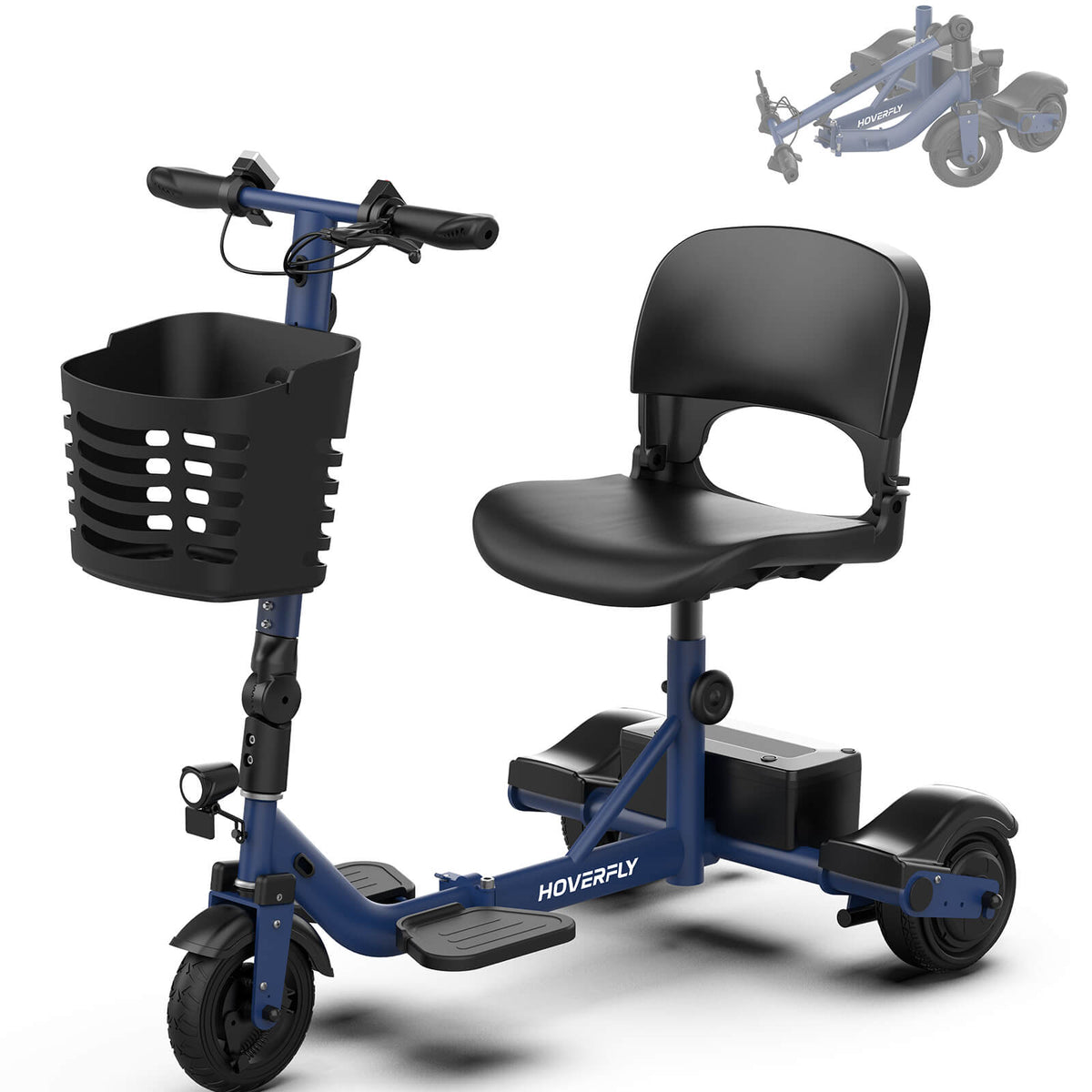 Hoverfly T3 Foldable 3-Wheel Mobility Scooter | 13-Mile Claim — alternate product view