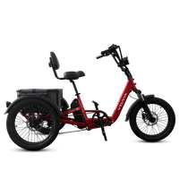 Ruby red VTUVIA E-COZY electric trike with adjustable stem