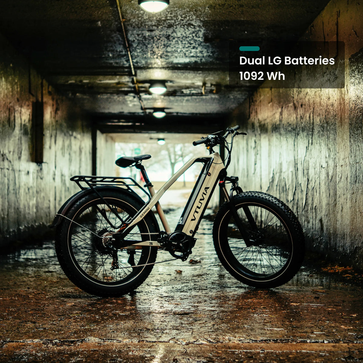 VTUVIA Gemini step-over fat-tire electric bike with dual 52V batteries