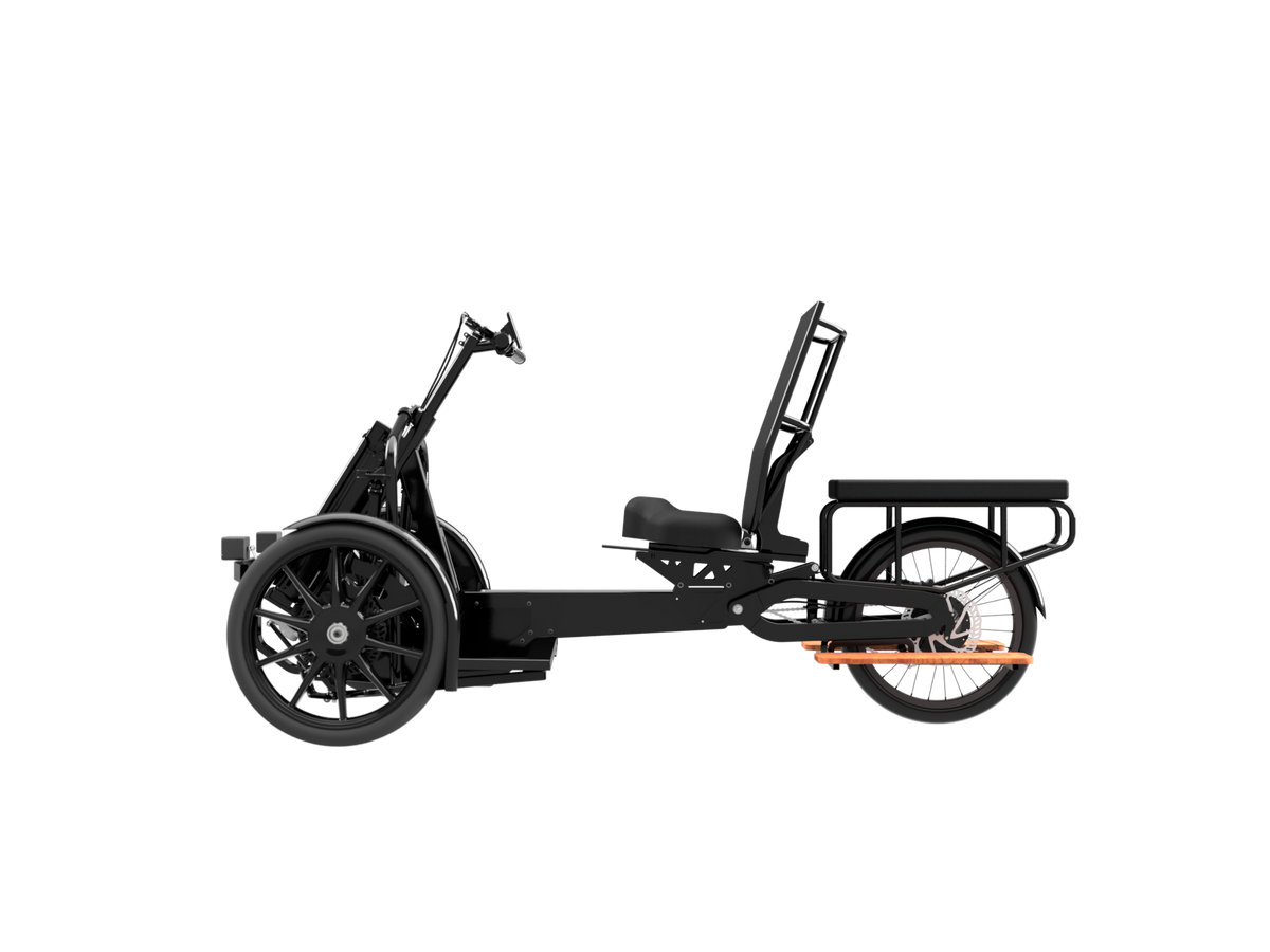ENVO Veemo LT side view showing the passenger seat and footrests.