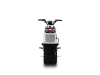 White Moonbike rear view showing the rear track.