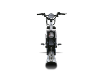 White Moonbike front view showing the front ski.